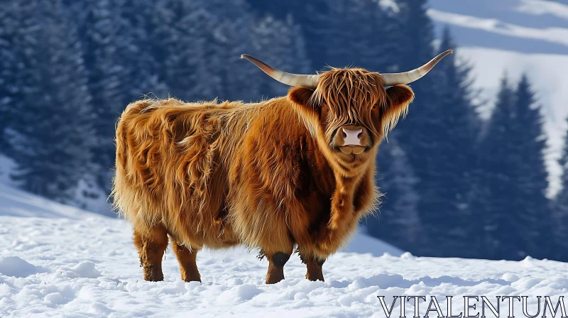 Scottish Highland Cattle Portrait AI Image