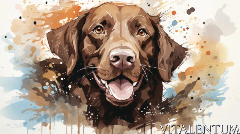 Expressive and Detailed Dog Illustration in Brown Tones AI Image