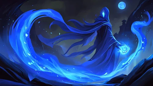 Mystic Blue Energy Under Moonlight