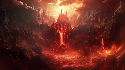 Fiery Abyss: A Vision of Volcanic Hellscape