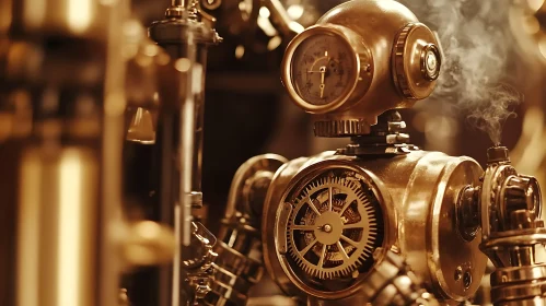 Brass Gear Robot - Steampunk Era