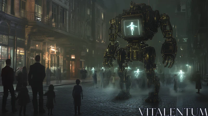 AI ART Urban Robot Protector: City's Mechanical Guardian