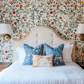 Serene Bedroom with Floral Accents