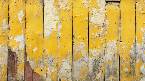 Distressed Yellow Painted Wood Panel