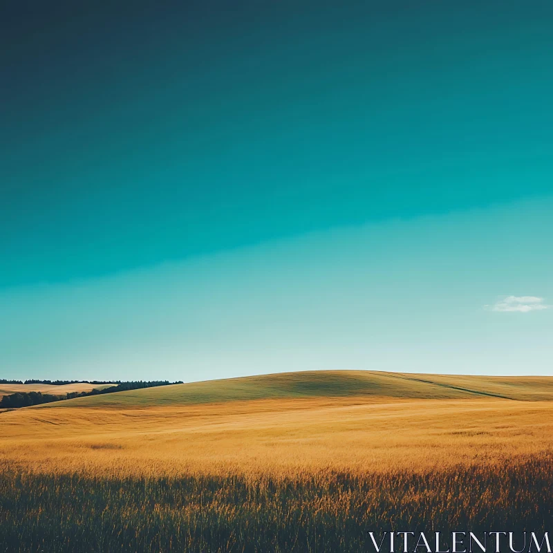 AI ART Serene Wheat Field Landscape