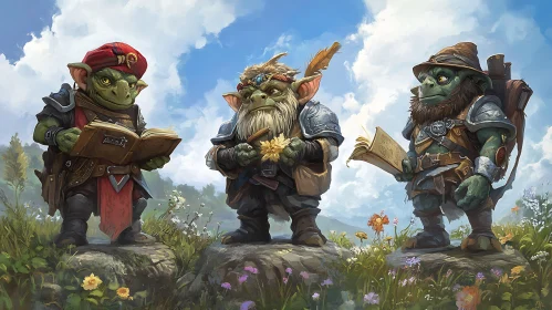 Three Goblins Reading Books