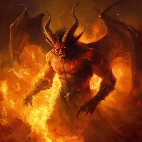 Demon in Flames: A Dark Fantasy Art