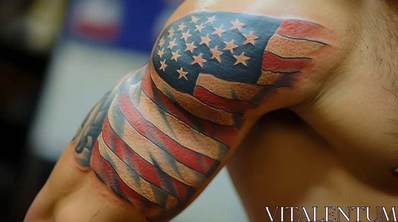 American Flag Tattoo on Arm AI Image