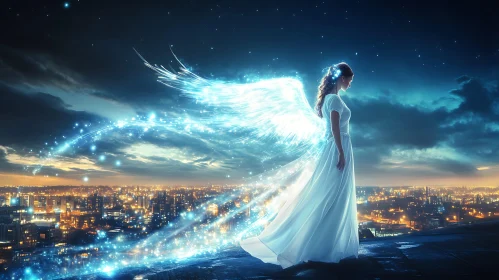 Guardian Angel Over Metropolis