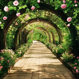 Rose-Lined Pathway: A Garden of Dreams