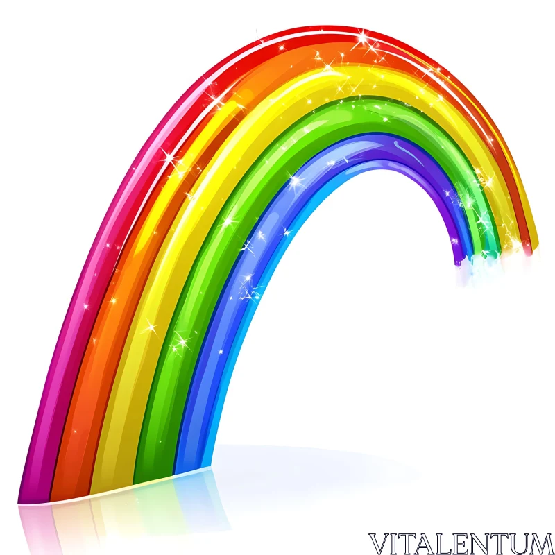 Colorful Rainbow Illustration AI Image