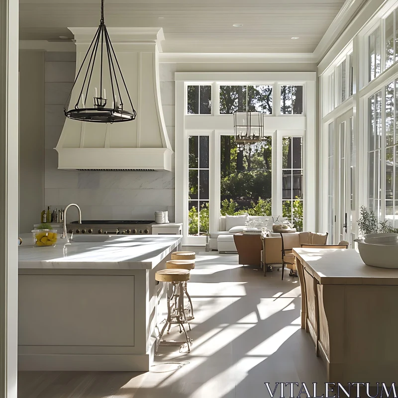 Bright and Airy Kitchen Design AI Image