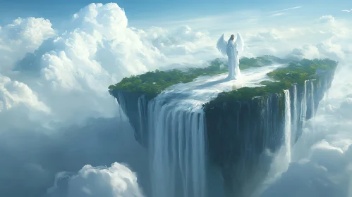 Angel on Floating Waterfall Island