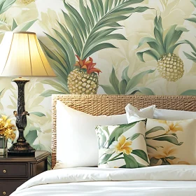 Cozy Bedroom with Tropical Floral Design