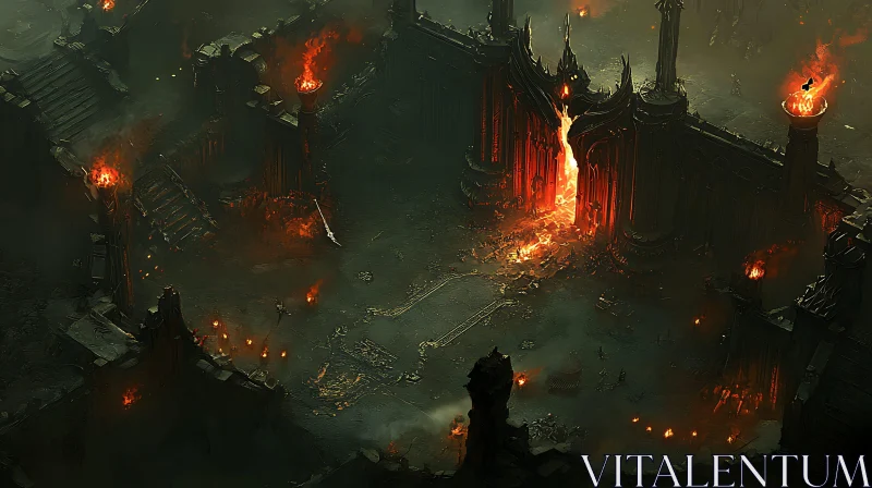 City Ablaze: A Vision of Destruction AI Image