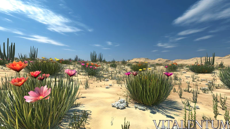 AI ART Arid Beauty: Flowers in the Desert