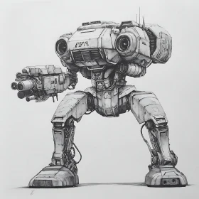 Bipedal Mech with Cannon Arm