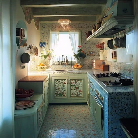 Vintage Kitchen with Floral Accents