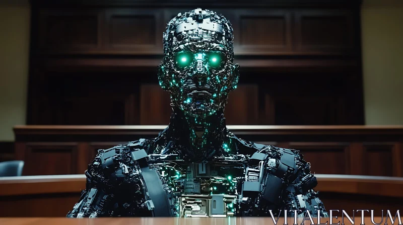 Intricate Robot in Legal Setting AI Image