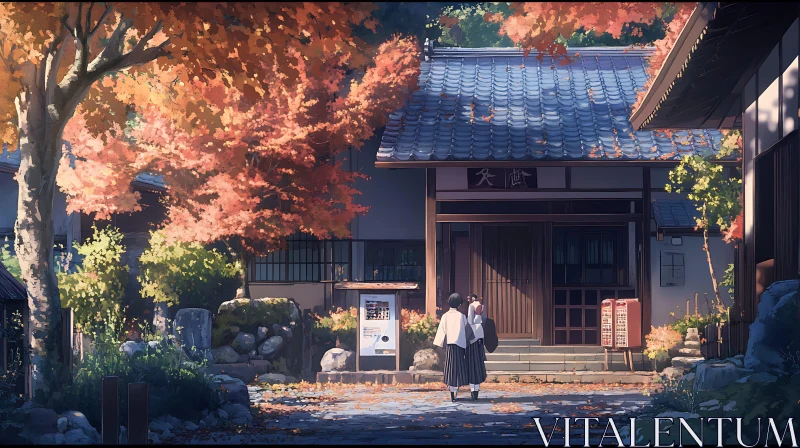 Anime Style Autumn in Japan AI Image