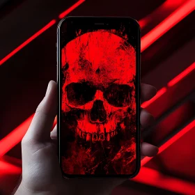 Skull on Phone Screen