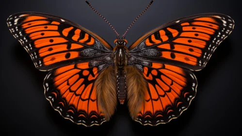 Colorful Orange and Black Butterfly - Aerial View Art Installation
