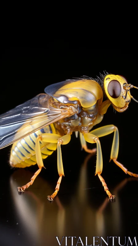 Detailed Plastic Fly against Black Backdrop: A Sci-Fi Spectacle AI Image