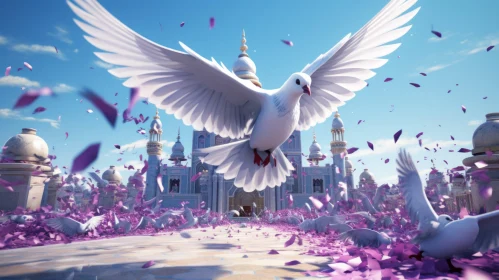 Dove Flight at White Castle - Disney Animation in Unreal Engine 5 Style