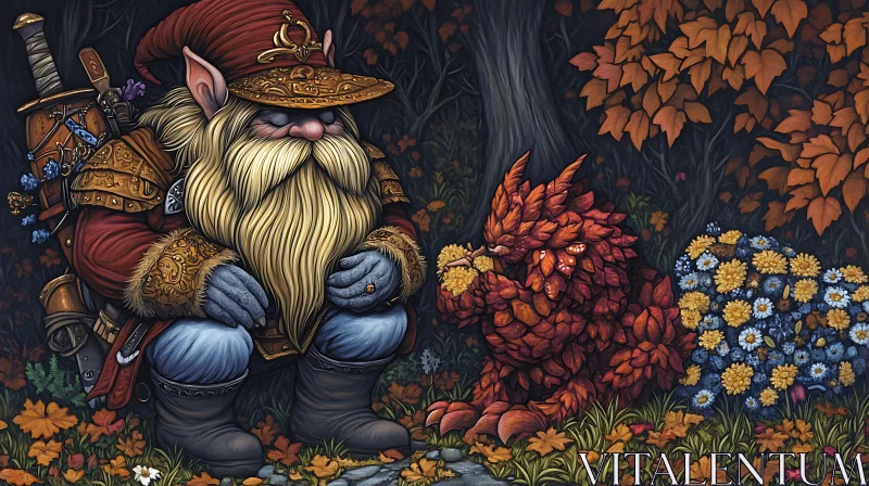 AI ART Forest Friends: Gnome and Leaf Creature