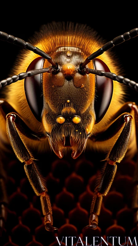 Ultra-Detailed Symmetrical Bee Portraiture AI Image