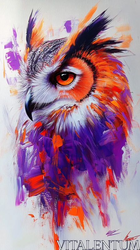 AI ART Colorful Owl Art