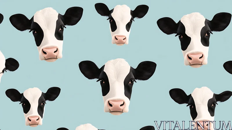 Black and White Cow Pattern AI Image