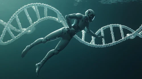 Advanced Cyborg Interaction with DNA Helix in Water