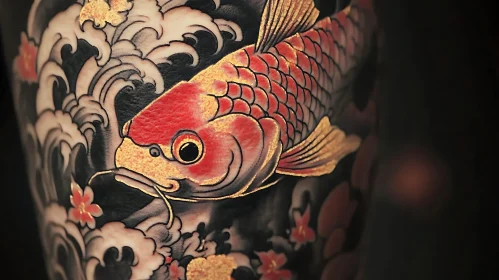 Traditional Japanese Koi Fish Tattoo Design