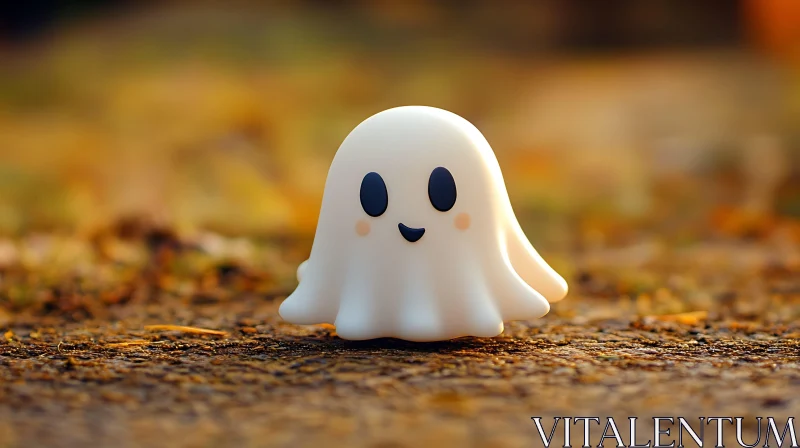 AI ART Cute Ghost Figure in Autumn Setting