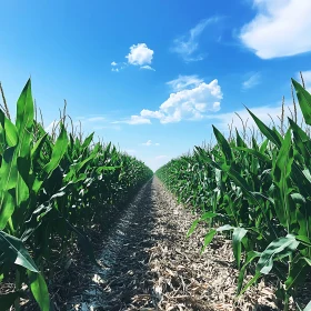 Agricultural Landscape with Corn Plants