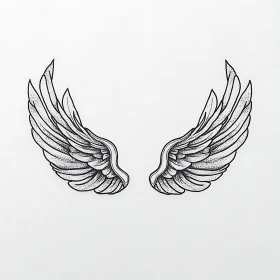 Monochrome Wings Drawing