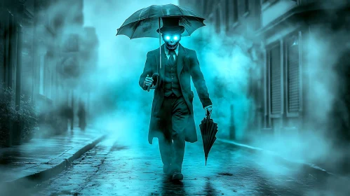 Ghostly Gentleman Walking in the Mist