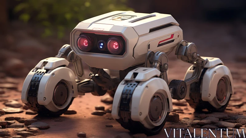 Artificial Intelligence in the Wild: A Small Robot amidst Rocks and Dirt AI Image