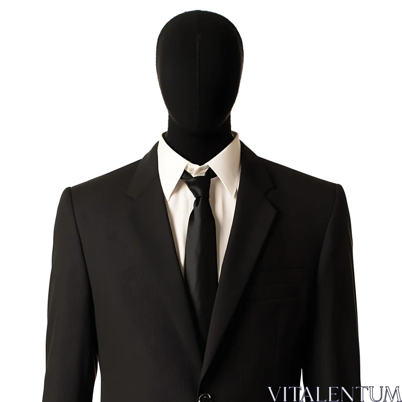 AI ART Anonymous Elegance: Black Suit Mannequin