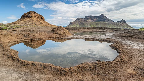 Majestic Mountain Reflection in Natural Pools