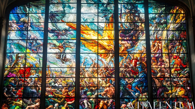 Detailed Stained Glass Figures AI Image