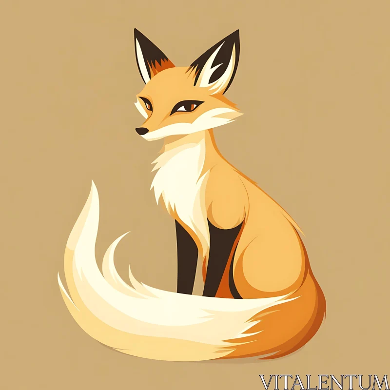 Stylized Fox Cartoon Image AI Image