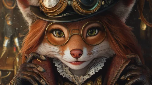 Fox in Steampunk Costume