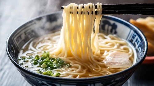 Hot Ramen with Chopsticks