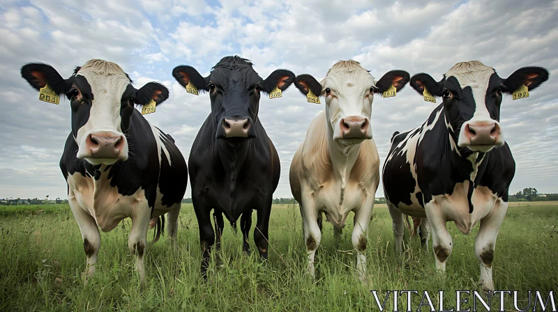 Cows Standing in a Field AI Image