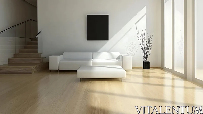 Modern Interior with Black and White Design AI Image