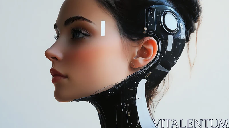 Human-Robot Hybrid with Intricate Technologies AI Image