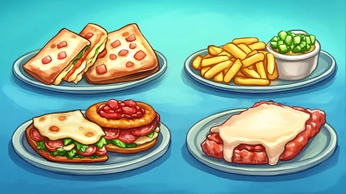 Appetizing Illustrated Meal Plates