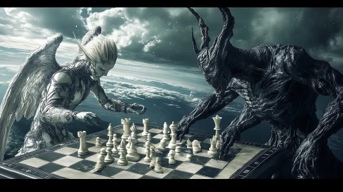 Chess Match Between Good and Evil